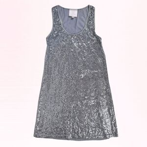 Romeo & Juliet Couture Grey Sequin NYE Cocktail Dress Racerback Women's